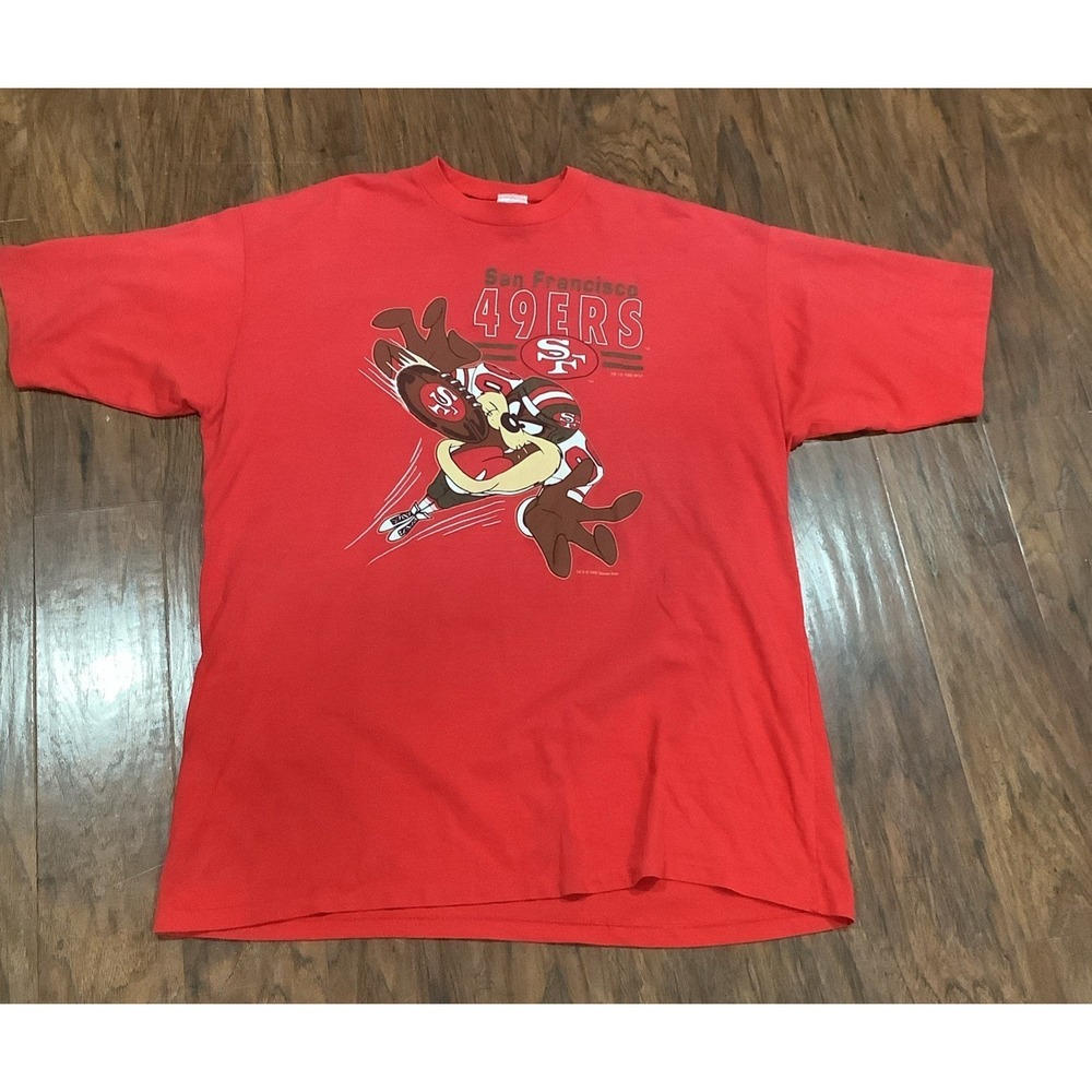 Vntg  (Jostens ) San Francisco 49ers Taz LN  Tunes  Sz2XLT Single Stitch 1992